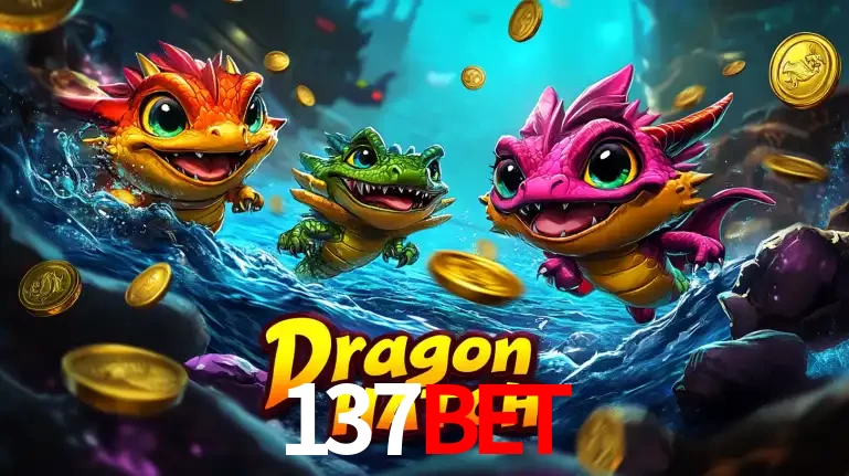 Arte promocional do jogo Dragon Hatch com três adoráveis dragões bebês nadando entre moedas de ouro, um dos slots mais divertidos para jogar no cassino 137bet.