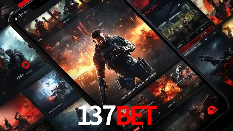 Tela de um celular exibindo uma galeria de jogos de tiro com temática militar, mostrando a variedade de e-sports disponíveis para apostas na plataforma de entretenimento 137bet.